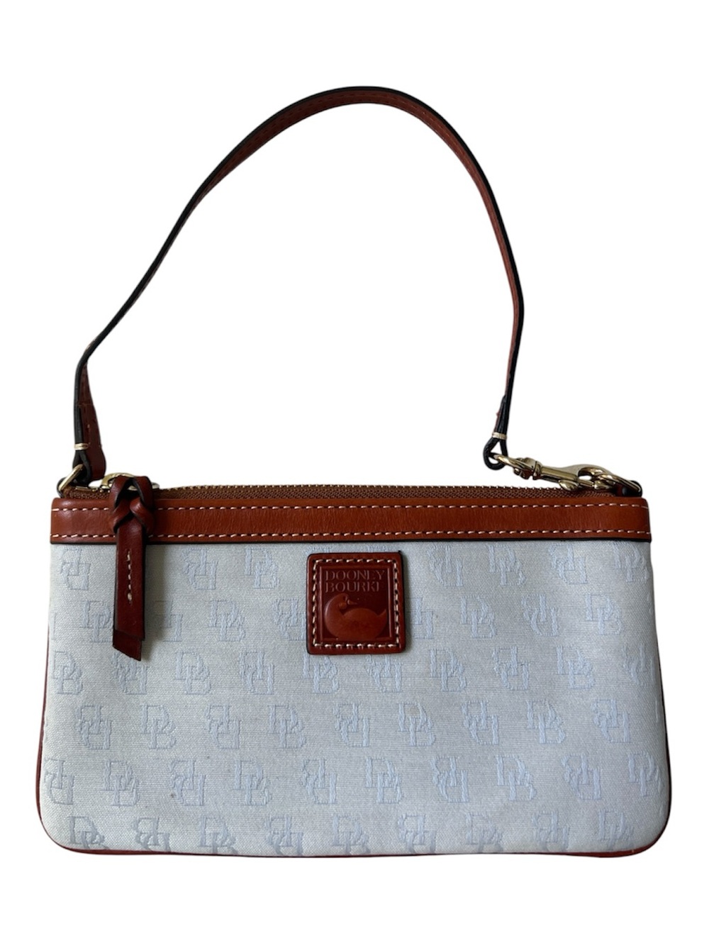 Dooney & Bourke Cream Wristlet with Brown Trim